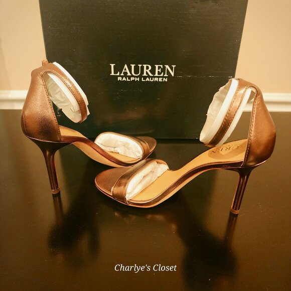 Lauren Ralph Lauren Allie Ankle-Strap Logo Open-Toe Dress Heels 5.5B NWB - Picture 7 of 12